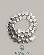 Kynora Jewels 10mm moissanite diamond heart-shaped silver tennis chain, hip-hop style, with linked chain design.