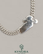 Sterling silver Cuban link chain with 10mm VVS Moissanite diamonds and customized name pendant, hiphop jewelry by Kynora Jewels