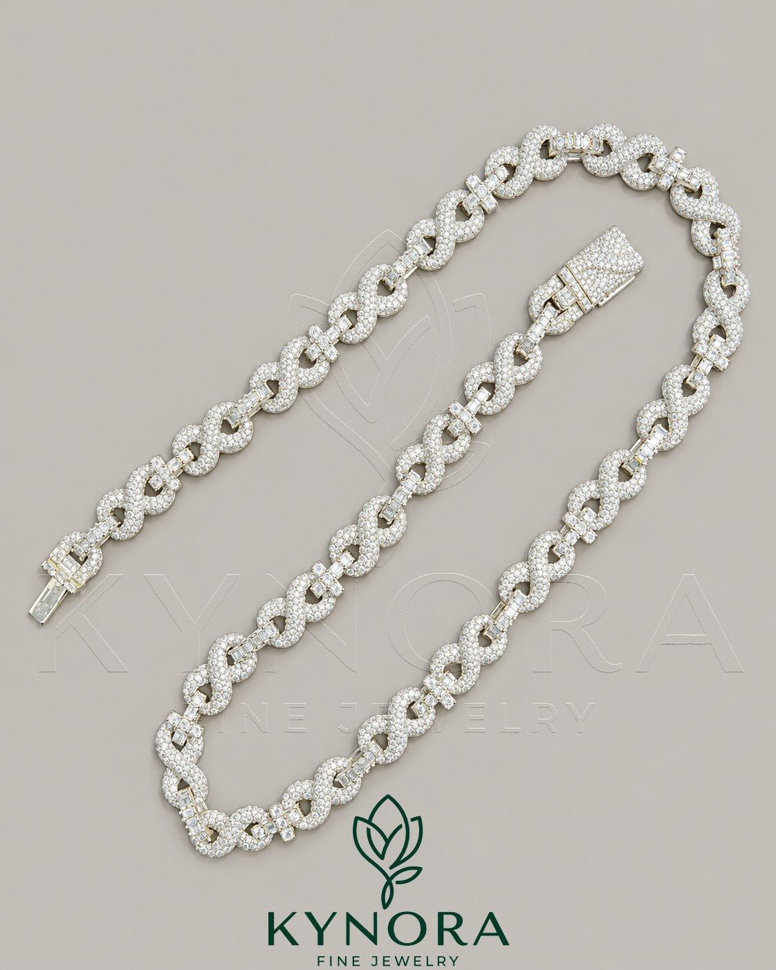 10MM VVS Moissanite Diamond Infinity And Cross 925 Silver Cuban Chain Imagen secundaria del producto