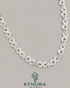 Kynora Jewels 10mm VVS Moissanite diamond infinity and cross design Cuban chain in 925 silver, hiphop jewelry style.