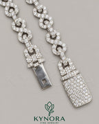 Sterling silver unisex hip-hop chain with 10mm VVS1 moissanite diamonds, custom design by Kynora Jewels.