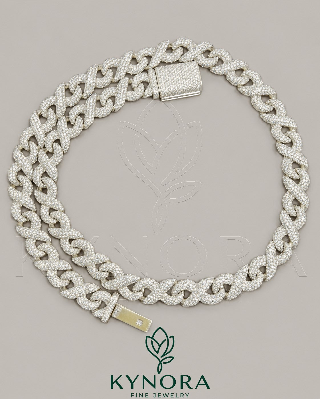 12 MM 925 Silver Ice Out FULL INFINITY Cuban Link Chain Immagine secondaria del prodotto