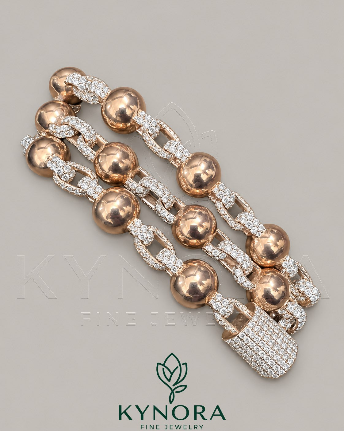 12mm VVS1 Moissanite diamond solid silver hip hop ball chain for men, clustered ball chain jewelry by Kynora Jewels