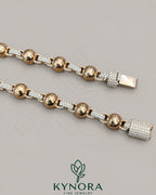 12mm VVS1 Moissanite diamond silver hip hop chain for men with clustered ball design by Kynora Jewels