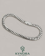 14mm customized Moissanite diamond Miami Cuban chain in sterling silver, featuring a bold hip-hop style design by Kynora Jewels.