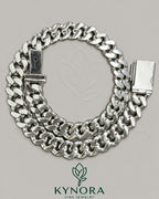 14mm customized Moissanite diamond Miami Cuban chain in sterling silver, Hiphop style by Kynora Jewels