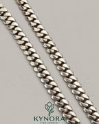 14mm customized Claps Moissanite diamond gold Miami Cuban chain by Kynora Jewels, 18-inch sterling silver hip hop chain with plain design.