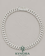 14mm VVS Moissanite diamond Miami Cuban link chain in sterling silver, custom hip-hop jewelry by Kynora Jewels.