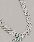 14mm VVS moissanite diamond silver white gold Cuban link chain, hiphop jewelry by Kynora Jewels featuring sterling silver and VVS moissanite stones.