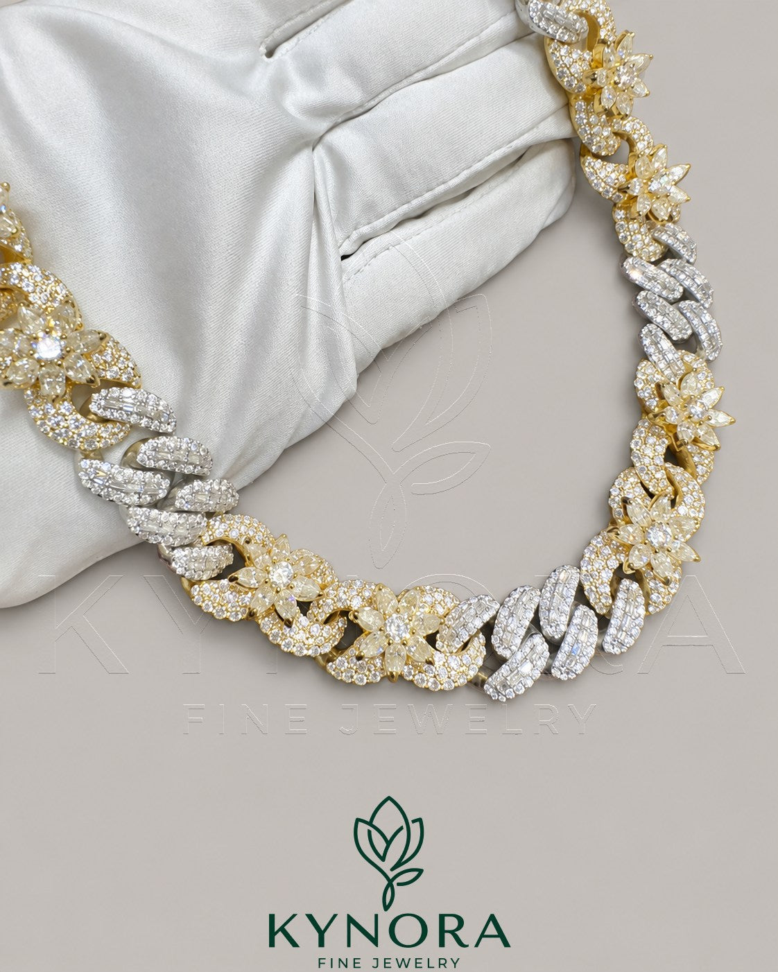 15mm Moissanite silver Two tone Gold Custom Miami Cuban Chain Immagine secondaria del prodotto