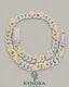 15mm Moissanite silver and two-tone gold Miami Cuban chain by Kynora Jewels, 18-inch sterling silver hip-hop chain with custom design.