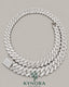 Sterling silver Cuban chain necklace with 15mm VVS1 moissanite diamonds, hip hop style, by Kynora Jewels.