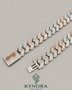 Gold plated 15mm VVS1 moissanite diamond Miami chain necklace in sterling silver, featuring a chunky hip-hop chain design.