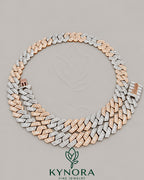 15mm VVS1 Moissanite gold-plated sterling silver Miami chain from Kynora Jewels, featuring a bold hip-hop jewelry style.