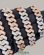 15mm VVS1 moissanite diamond gold-plated sterling silver Miami chain, hiphop jewelry by Kynora Jewels
