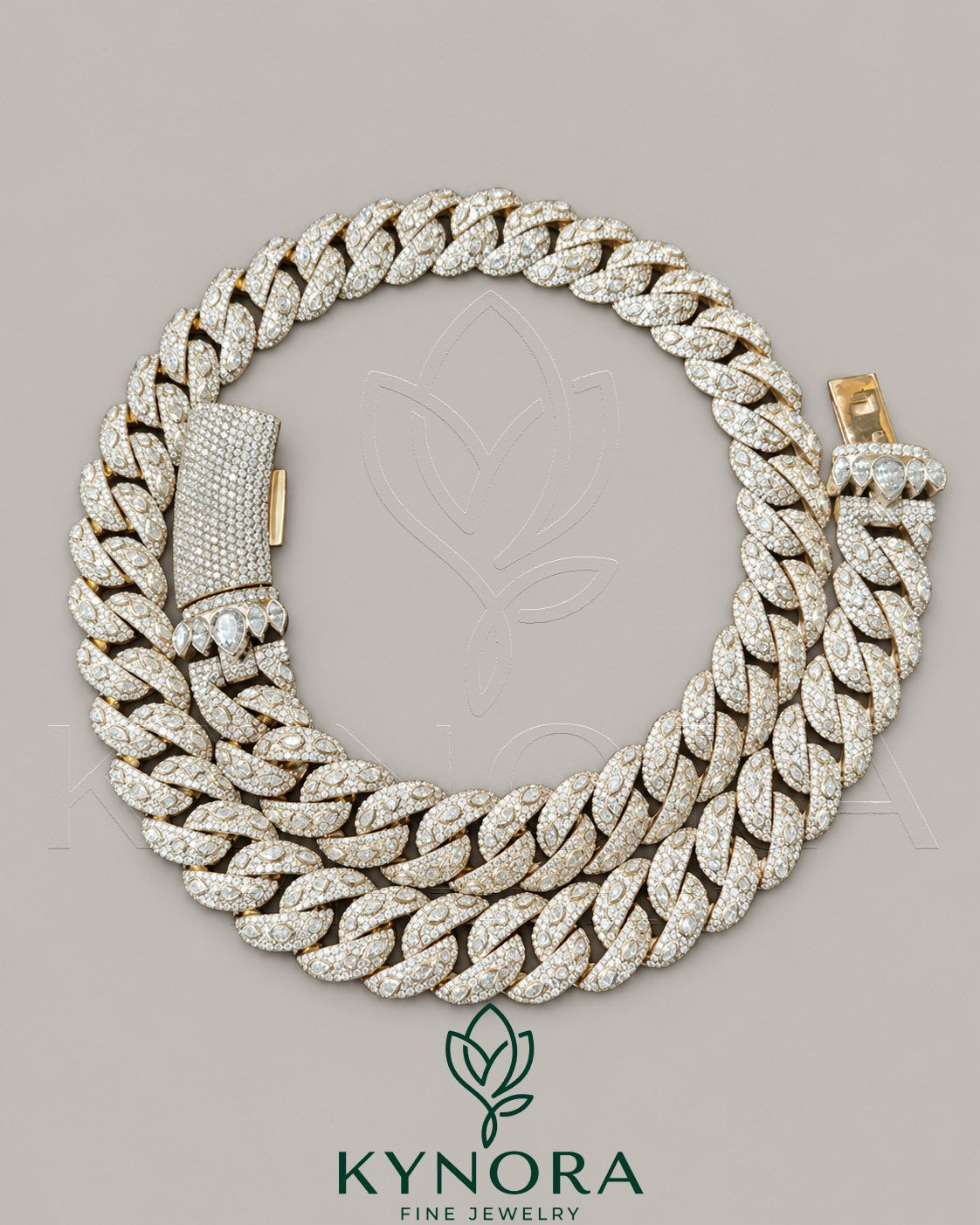 16mm VVS Moissanite Miami Cuban chain necklace in rose gold and 925 silver, featuring a bold hip-hop style design. Main image