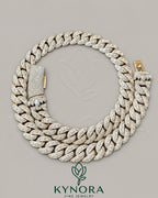 16mm VVS Moissanite Miami Cuban chain necklace in rose gold and 925 silver, featuring a bold hip-hop style design.