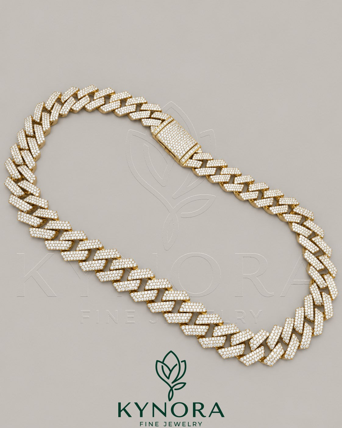 16MM VVS1 Moissanite Diamond Sterling Silver Gold Cuban Link Chain Secondary image