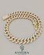 Sterling silver gold Cuban link chain with 16mm VVS1 Moissanite diamonds, hip-hop style jewelry by Kynora Jewels