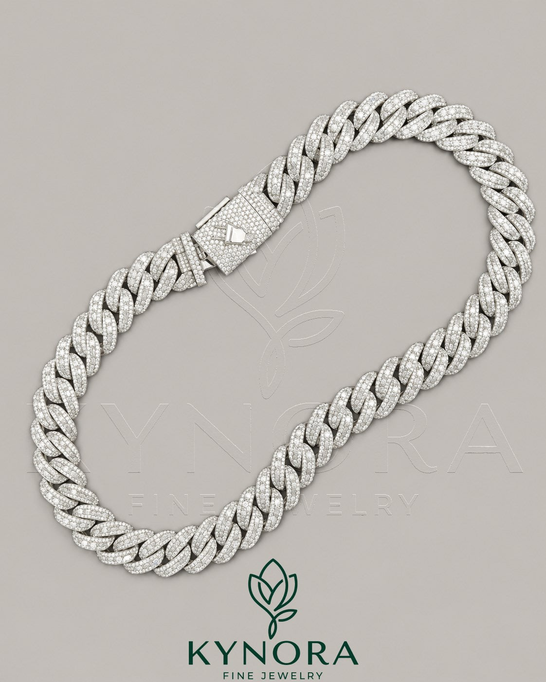 17MM Customised Claps VVS1 Moissanite Diamond 925 Syerling Silver Miami Cuban Chain Secondary image