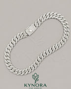 17mm VVS1 moissanite diamond Cuban chain by Kynora Jewels, sterling silver hip-hop chain with customized claps and Miami Cuban style.