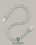 17mm customized VVS1 Moissanite diamond Miami Cuban chain in sterling silver, hip hop jewelry by Kynora Jewels.