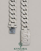 Sterling silver Miami Cuban link chain with 20mm VVS1 moissanite diamonds, hiphop jewelry by Kynora Jewels