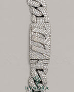 20mm VVS1 Moissanite diamond Miami Cuban link chain in sterling silver from Kynora Jewels, hiphop jewelry with intricate chain links