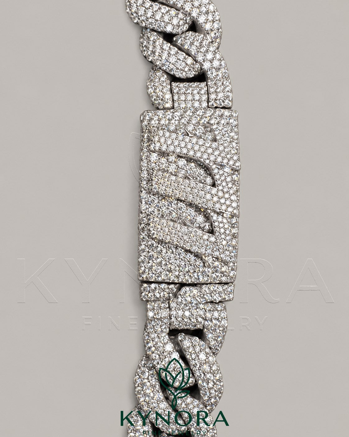 20mm VVS1 Moissanite diamond Miami Cuban link chain in sterling silver from Kynora Jewels, hiphop jewelry with intricate chain links