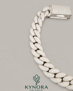 Kynora Jewels 20mm VVS1 Moissanite Miami Cuban Link Chain, shiny gold hip hop jewelry with large, detailed links.