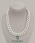 Kynora Jewels 20mm VVS1 Moissanite Miami Cuban Link Chain, bold hip hop jewelry with sparkling diamond-like stones