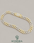 Sterling silver VVS1 moissanite baguette Miami Cuban link chain, 20mm hip-hop style jewelry by Kynora Jewels.