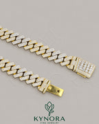 Sterling silver VVS1 moissanite baguette Miami Cuban link chain, 20mm hip-hop jewelry by Kynora Jewels.