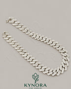 20mm VVS1 Moissanite diamond Cuban link chain in 925 silver, hiphop style jewelry from Kynora Jewels