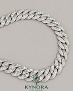 22mm VVS1 Moissanite diamond Cuban link chain in 925 sterling silver, stylish hip-hop jewelry from Kynora Jewels