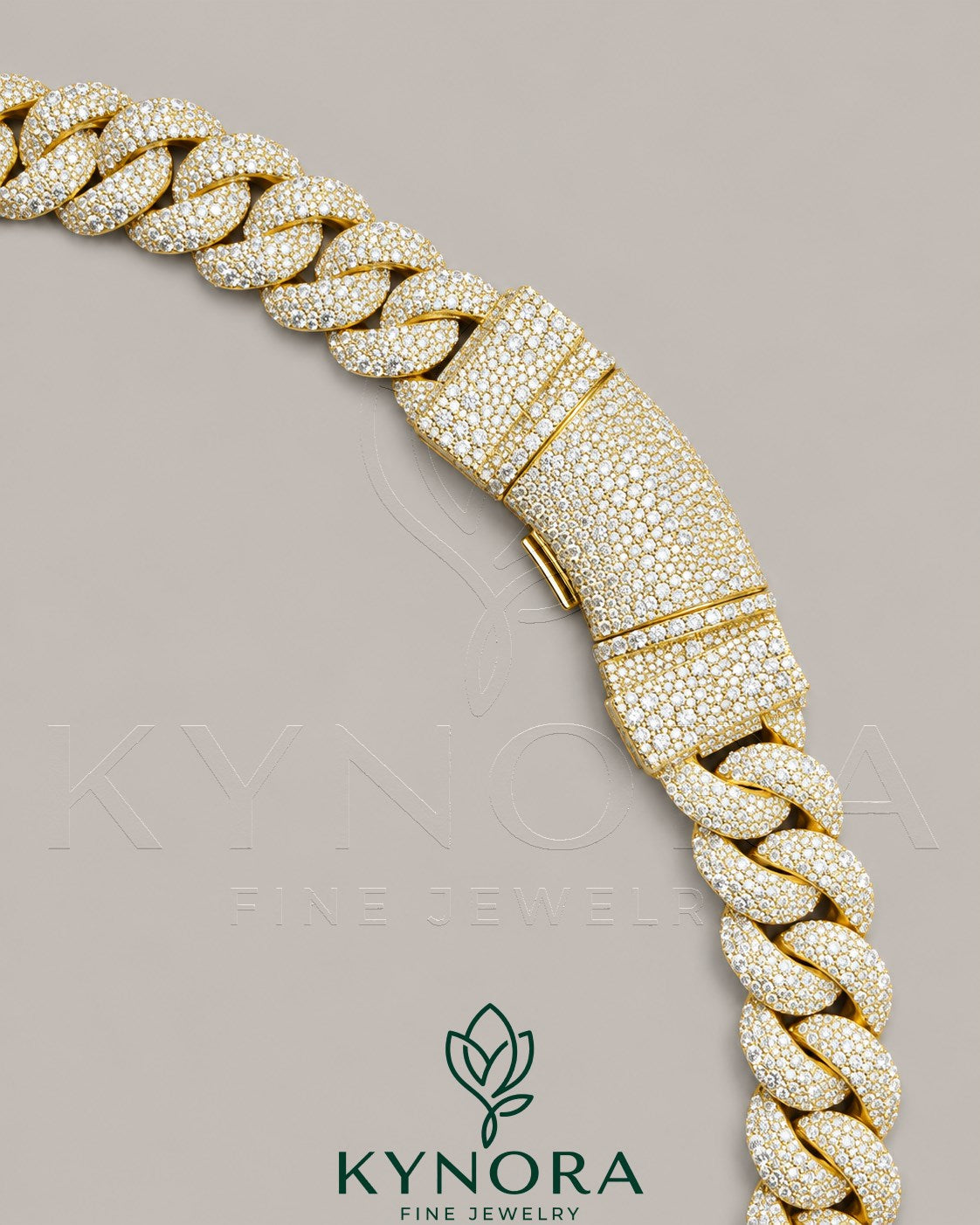 23mm VVS1 Moissanite Miami Cuban link chain in sterling silver, featuring sparkling diamonds and a bold hip-hop jewelry style.