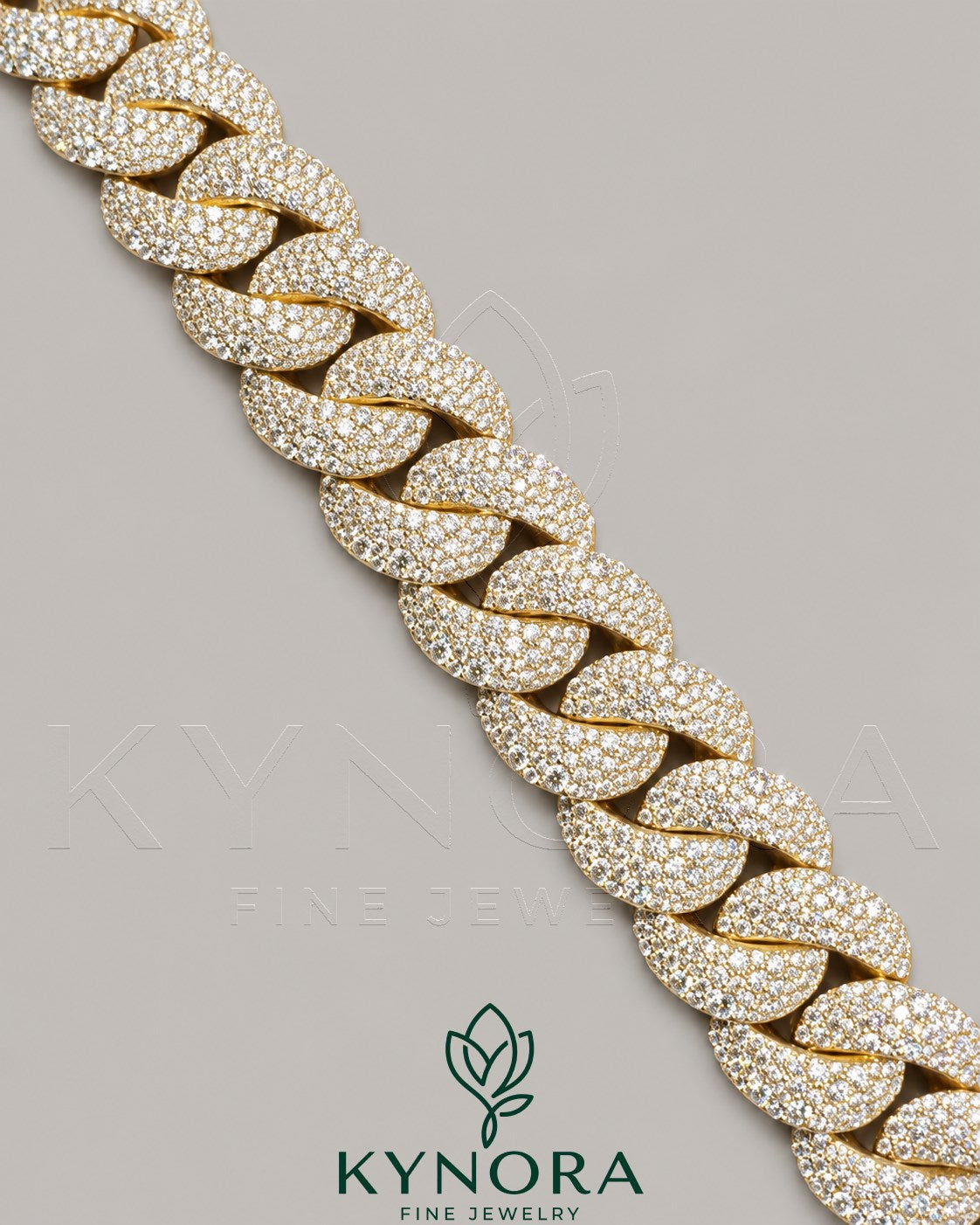 23mm VVS1 moissanite diamond Miami Cuban link chain in sterling silver, hip-hop jewelry by Kynora Jewels