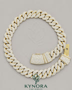 23mm VVS1 Moissanite diamond Miami Cuban link chain in sterling silver, hip-hop style by Kynora Jewels