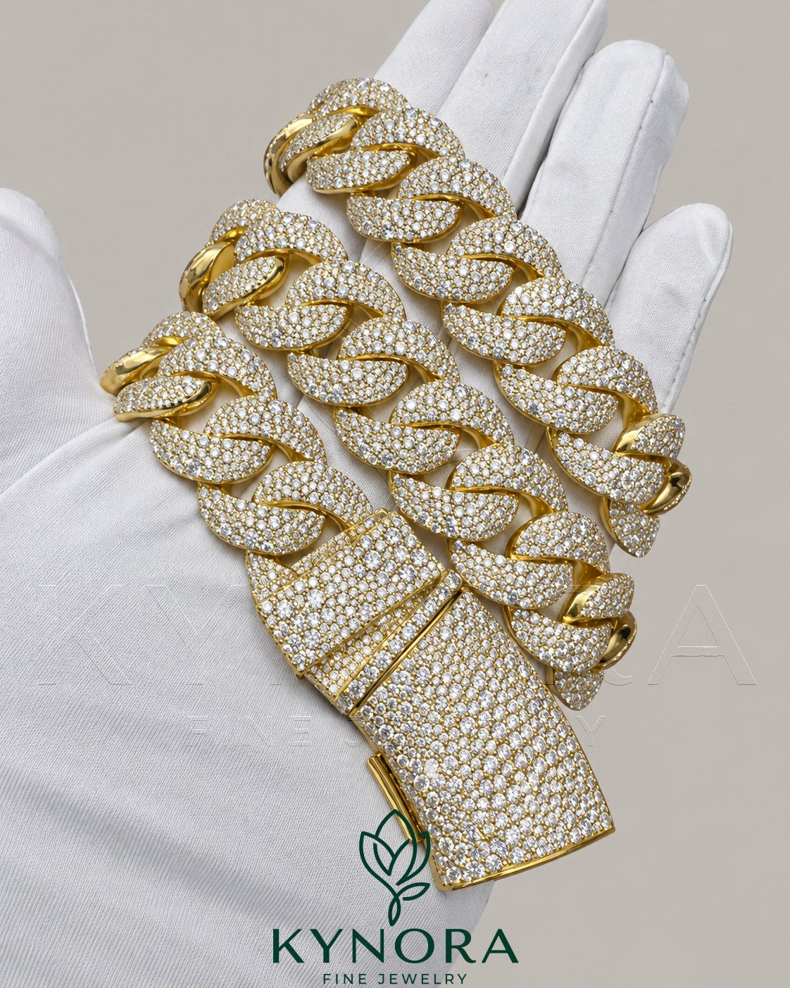 23mm VVS1 moissanite diamond Miami Cuban link chain in sterling silver, hip-hop jewelry by Kynora Jewels.