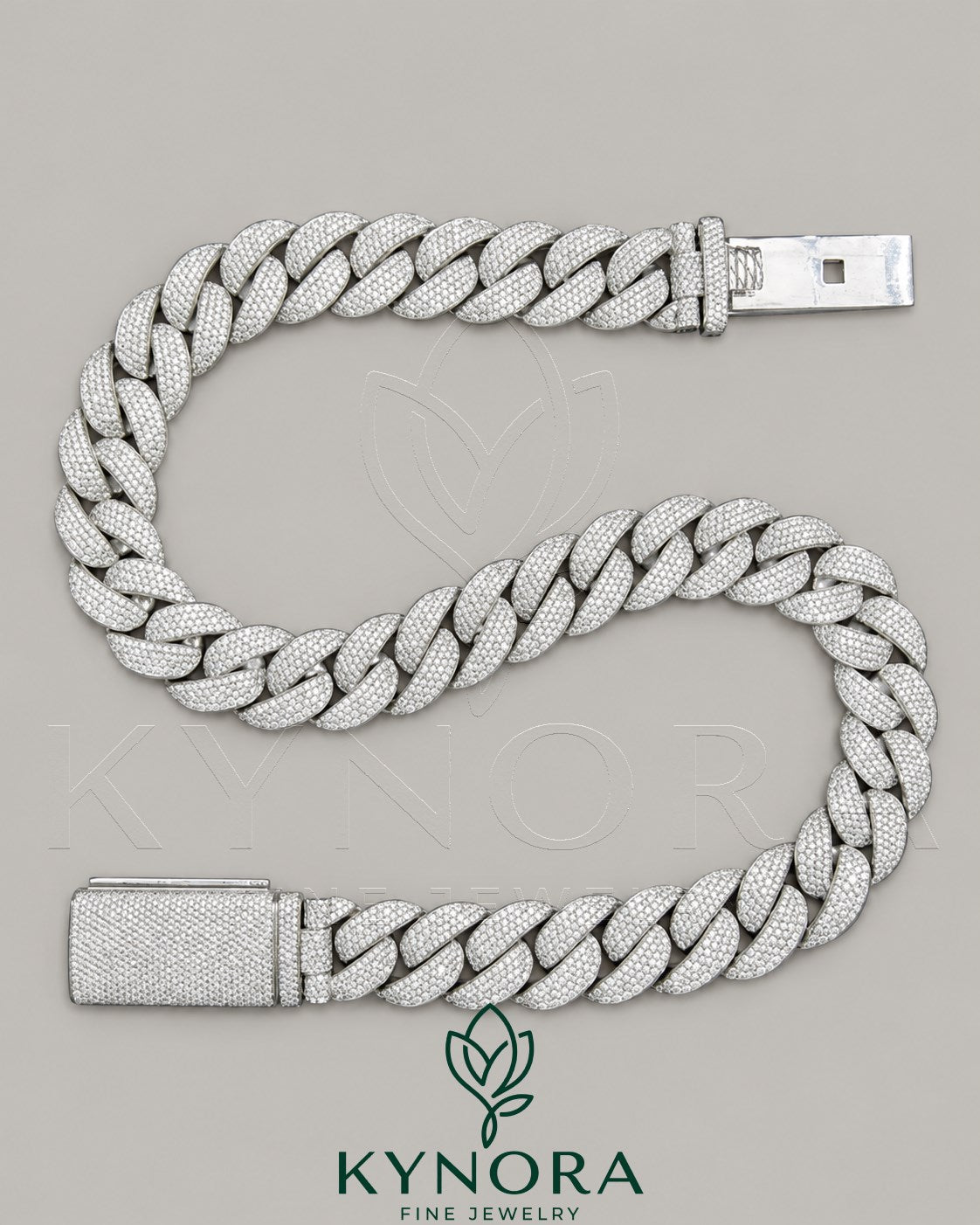 24 MM Lab Diamond 925 Sterling Silver Miami Cuban Link Chain Imagen secundaria del producto