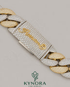 24mm VVS1 Moissanite diamond sterling silver gold plated Cuban link chain, hip-hop style jewelry from Kynora Jewels