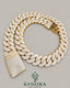 24mm VVS1 moissanite Miami Cuban link chain in yellow gold with sterling silver, stylish hiphop jewelry from Kynora Jewels.