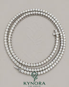 Sterling silver VVS Moissanite diamond tennis link chain, 3mm hip-hop style chain by Kynora Jewels.
