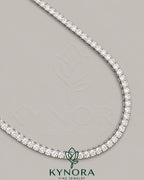 Sterling silver VVS moissanite diamond tennis link chain, 3mm hip-hop style jewelry by Kynora Jewels