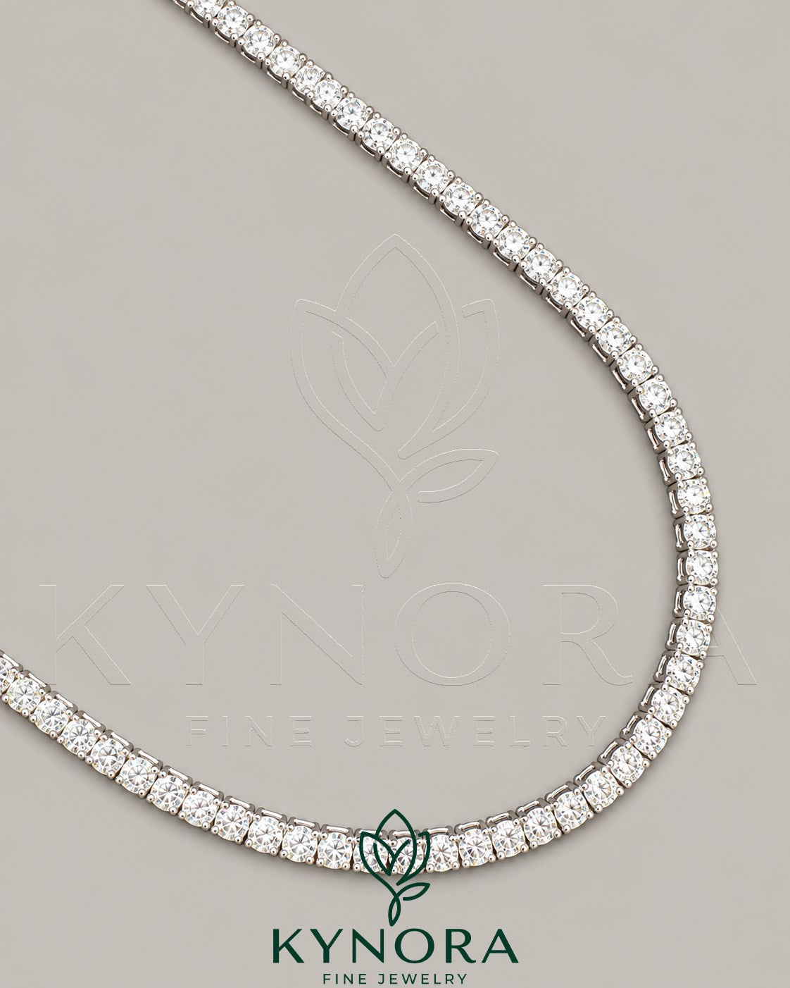 Sterling silver VVS moissanite diamond tennis link chain, 3mm hip-hop style jewelry by Kynora Jewels