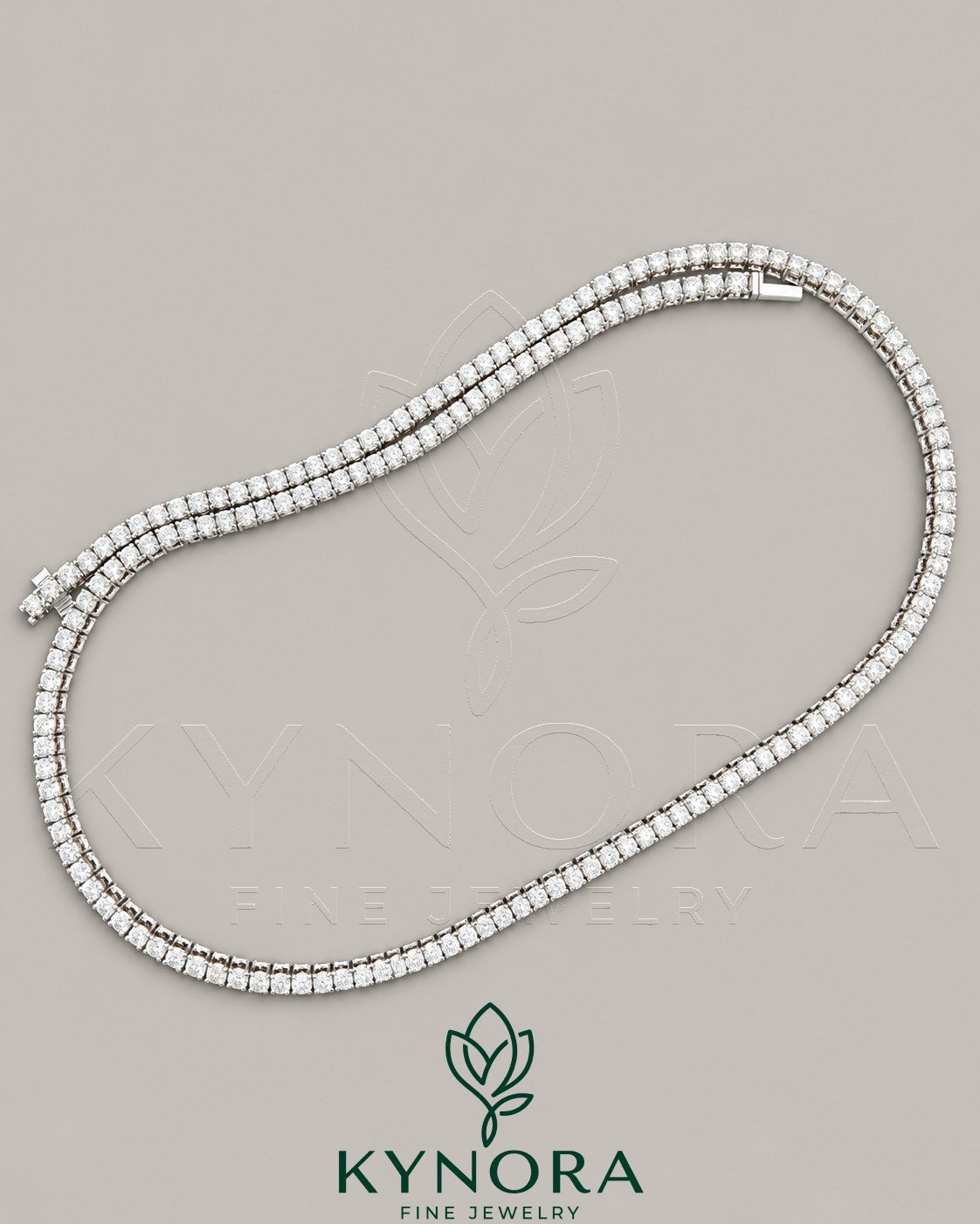 Sterling silver VVS moissanite diamond hip-hop tennis link chain from Kynora Jewels featuring 3mm stones.