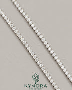 Sterling silver VVS Moissanite diamond Hiphop chain with 3mm tennis link design from Kynora Jewels
