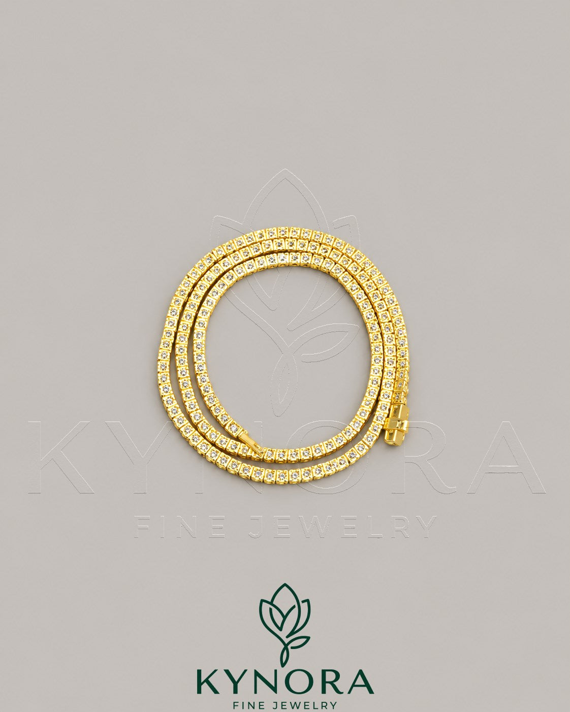 3 MM VVS Moissanite Diamond yellow gold plating tennis chain Imagen secundaria del producto