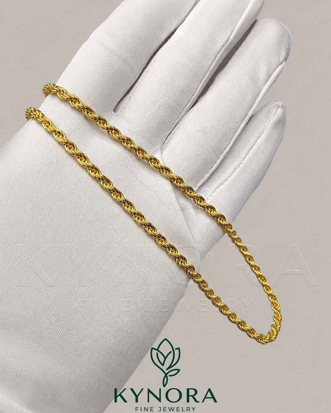 3MM 14K Yellow Gold Plated 925 Sterling Silver Vermeil Rope Chain Necklace Imagen secundaria del producto