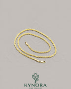 14K yellow gold plated sterling silver vermeil rope chain necklace, hip-hop style, by Kynora Jewels.